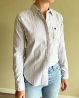 Light Gray Striped Button Down Photo 0