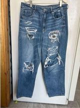 American Eagle Mom Straight Jeans Distressed Woman’s Size 14 Regular Photo 0