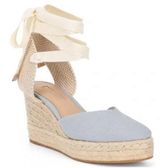 Antonio Melani Espadrille Jute & Canvas Wedges w Lace Up Detail Blue Women’s 9 Photo 0