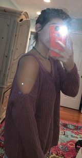Kendall + Kylie Cutout Shoulder Sweater  Photo 0