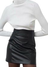 Basic Black Faux Leather Skirt Photo 0