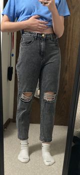 Romwe Dark grey distressed jeans Photo 0