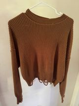 Cropped Distressed Sweater Photo 0