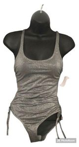 Xhilaration XHILERATION Green and Silver Shiny Swimsuit Size XS NWOT Photo 0