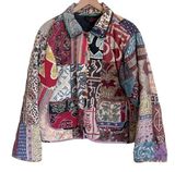 Sacred Threads Womens Patchwork Jacket XL Shabby Chic Quilted Boho Elephant Vtg Photo 0