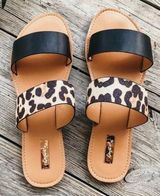 Leopard Sandals Black Size 10 Photo 0
