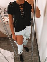Boohoo Lace up top Photo 0