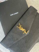 YSL Leather Clutch Uptown Black Photo 0