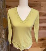 Cache ‎ Lime green v neck shirt Photo 0