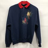 Vintage Jerzees 1990's cardinal theme collared quarter zip long sleeve sweater L Photo 0