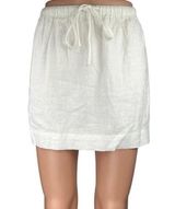 NEW Princess Polly Evry White Linen Drawstring Mini Straight Pencil Skirt Size 2 Photo 0