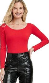 A New Day NWOT Women's Long Off-Shoulder Bodysuit Red, 20” p2p XXL Photo 0