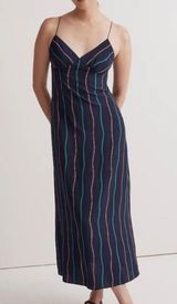 Midi Blue Striped Dress Photo 0