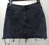 Refuge Black Jean Skirt Photo 0