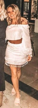 Cream Crop Top With Fringe Tan Size XS Photo 0