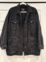 American Eagle Black Denim Jacket Photo 0