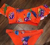 Orange Tropical Bikini Set Size M Photo 0