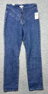 Good American Women's High Waisted Zip Up Jeans Size 8/29 Corset Photo 0