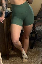 Gymshark Green Women's High-Waisted Shorts Photo 0