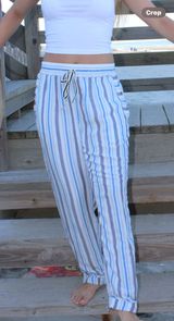 striped blue and white linen pants - perfect for summer Photo 0