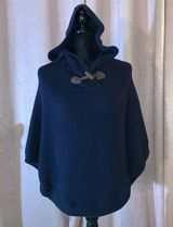 Banana Republic Size XS Navy Hooded Poncho Sweater Photo 0