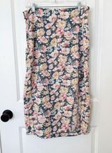 Abercrombie & Fitch Skirt Womens Large Floral Cottagecore Preppy Side Slit Boho Photo 0