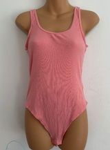Old Navy Pink Ribbed Bodysuit in L Photo 0