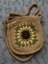 Handmade Cute crocheted sunflower crossbody Photo 0