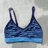 Blue Striped Breastfeeding Bra Photo 0