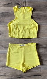 Foreign Exchange Fashion Chic Crop Top Biker Shorts Sets Casual  Stretch Bodycon Photo 0