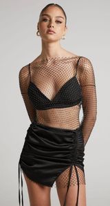 Showpo MINI DRESS - MESH LONG SLEEVE DRESS Photo 0