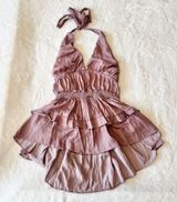 Mustard Seed Tiered Halter Top - Satin Mauve - Size Medium Photo 0