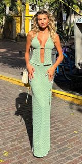 Tiger Most Green Skirt Set Photo 0