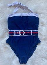 Venus  Retro Style Belted One Piece Halter Bathing Suit Photo 0