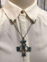 Artisan  Handmade Boho Turquoise Bird Pendant Beautiful!! 🕊️🦅 Photo 0