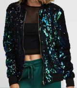 Charlotte Russe Reverse Sequin Bomber Jacket Photo 0