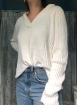 DKNY Hooded White Sweater Photo 0