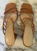 NWOT Nine West Glowy3 Nude Strappy Mules Sz 13 - look returned or tried on Photo 0