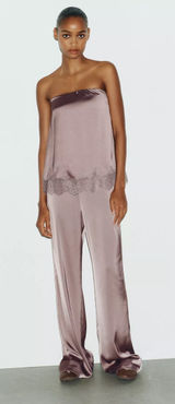 Zara Satin Effect Lace Top Photo 0