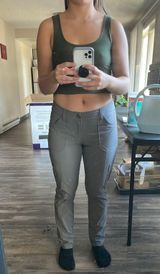 Kuhl Utility Pants 6 Short Khaki Cargo Mid Rise Straight Athleisure Hiking Tan Photo 0