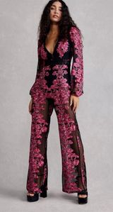 For Love & Lemons Free People Temecula Embroidered Bodysuit Jumpsuit in Size XS Photo 0