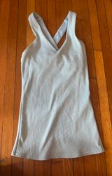 Womens Elevate Ribbed Tank Blue Size S Built in Bra Shelf Photo 0