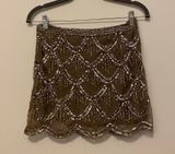 Embellished Metallic Mini Skirt Photo 0