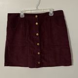 Adam Levine  Maroon Corduroy Button Down Skirt, Large Photo 0
