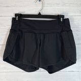 Womens size 4 Run Times Shorts Black solid 4" elastic waist lined Photo 0