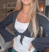 Forever 21 Black Tie Front Crop Top Photo 0