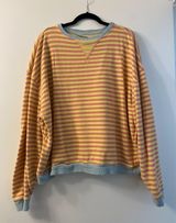 Free People Classic Striped Crewneck Oversized Sweatshirt Photo 0