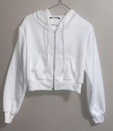 White cropped zip up jacket Size M Photo 0