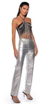 Akira NWT  Metallic Silver Pants Photo 0