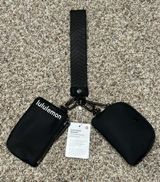 Dual Pouch Wristlet Keychain Black New With Tags Photo 0